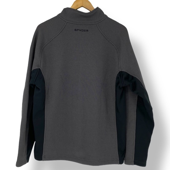 Spyder Men's Gray/Black 1/4 Zip Core Sweater Men's size Large - Picture 2 of 10